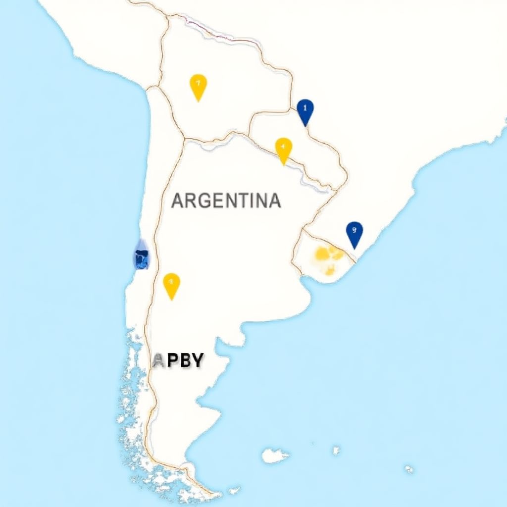 Mapa de estaciones YPF en Argentina